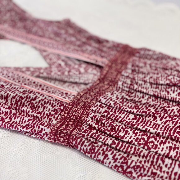 LOFT beach Women's Backless Romper Red Wine Vacation Style with Pockets - Picture 13 of 15